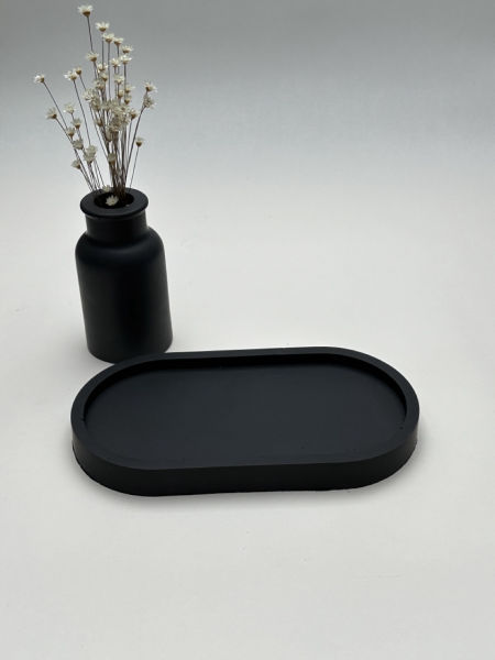 Taca deko black  OWALNA