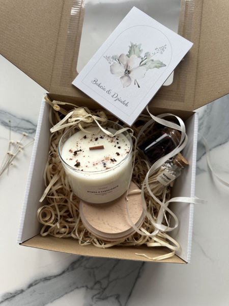 Zestaw świeca w szkle 400 ml