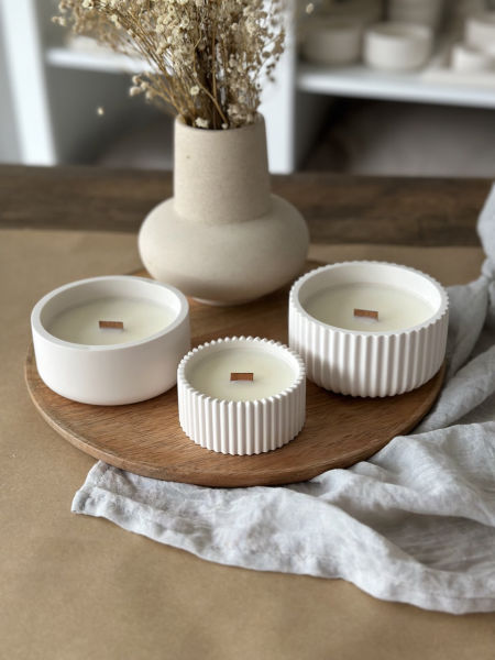 Świece sojowe gips deko
