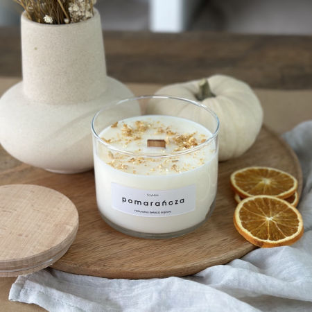 Świeca sojowa w szkle POMARAŃCZA 400 ml